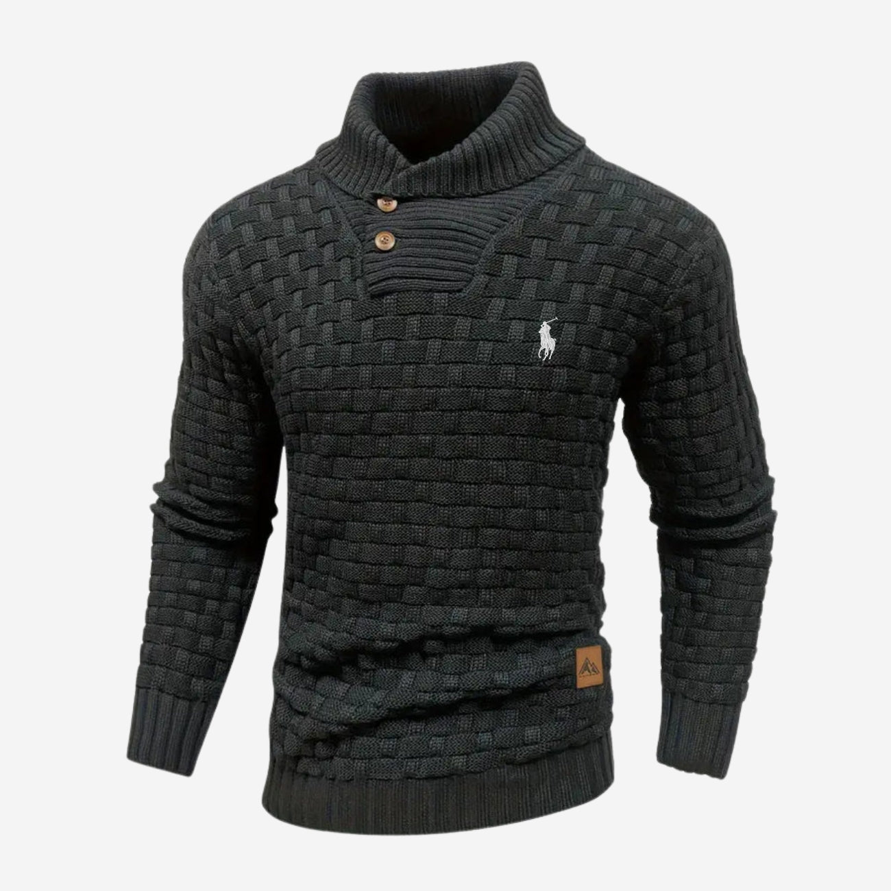 Knitted Sweater with Buttoned Collar - CLEARANCE SALE