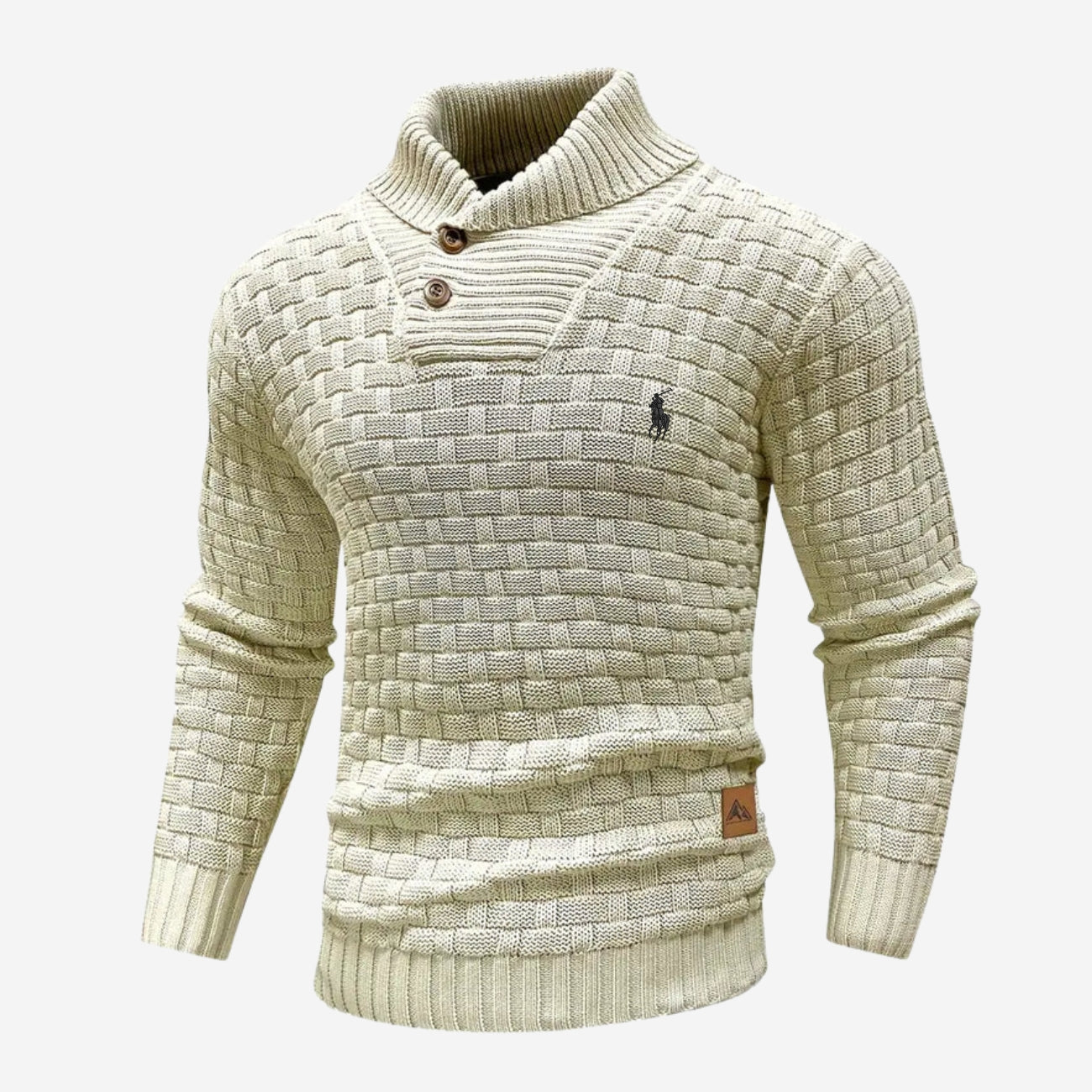 Knitted Sweater with Buttoned Collar - CLEARANCE SALE