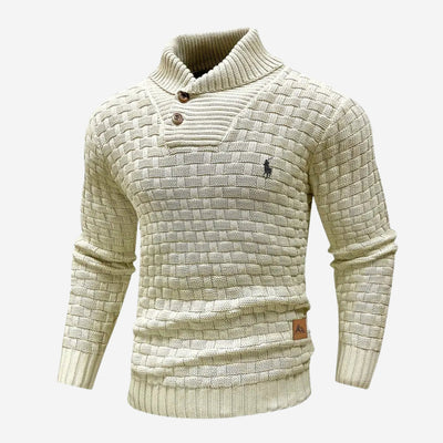 Knitted Sweater with Buttoned Collar - CLEARANCE SALE