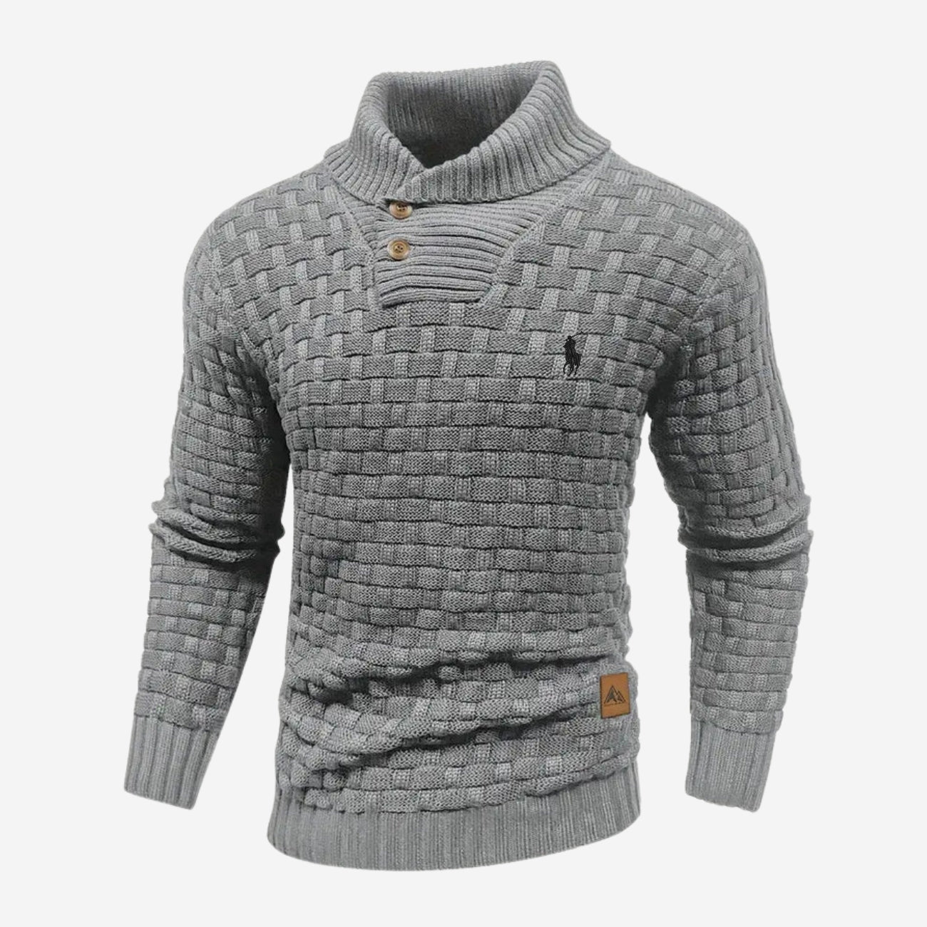 Knitted Sweater with Buttoned Collar - CLEARANCE SALE