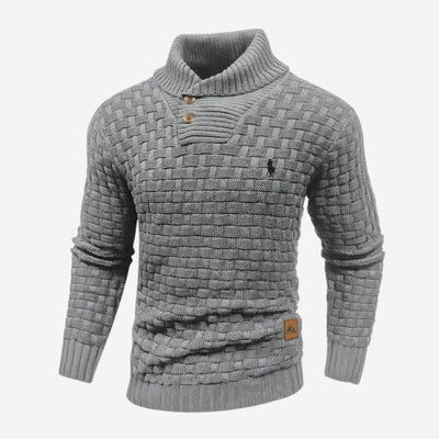 Knitted Sweater with Buttoned Collar - CLEARANCE SALE