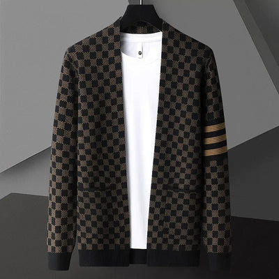 Monarch Checkered Knit Cardigan