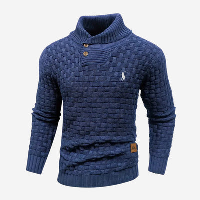 Knitted Sweater with Buttoned Collar - CLEARANCE SALE