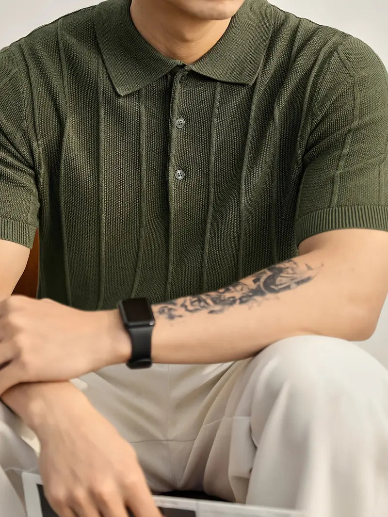Riviera Textured Knit Polo Shirt
