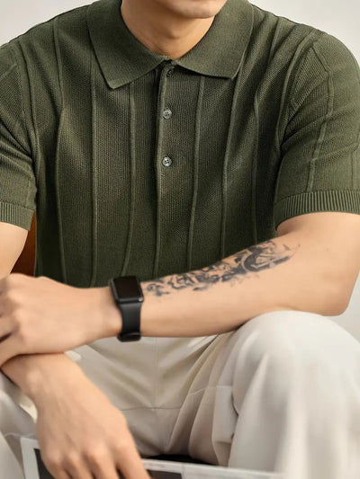 Riviera Textured Knit Polo Shirt