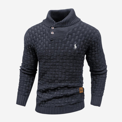 Knitted Sweater with Buttoned Collar - CLEARANCE SALE