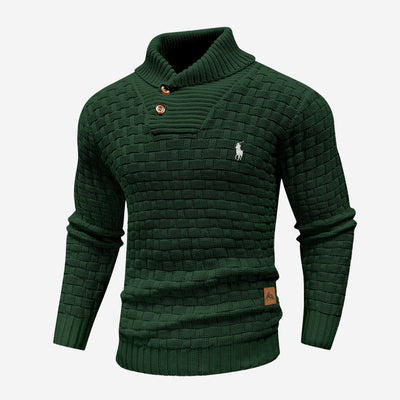 Knitted Sweater with Buttoned Collar - CLEARANCE SALE