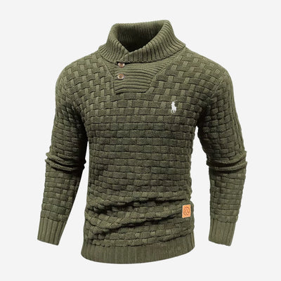 Knitted Sweater with Buttoned Collar - CLEARANCE SALE