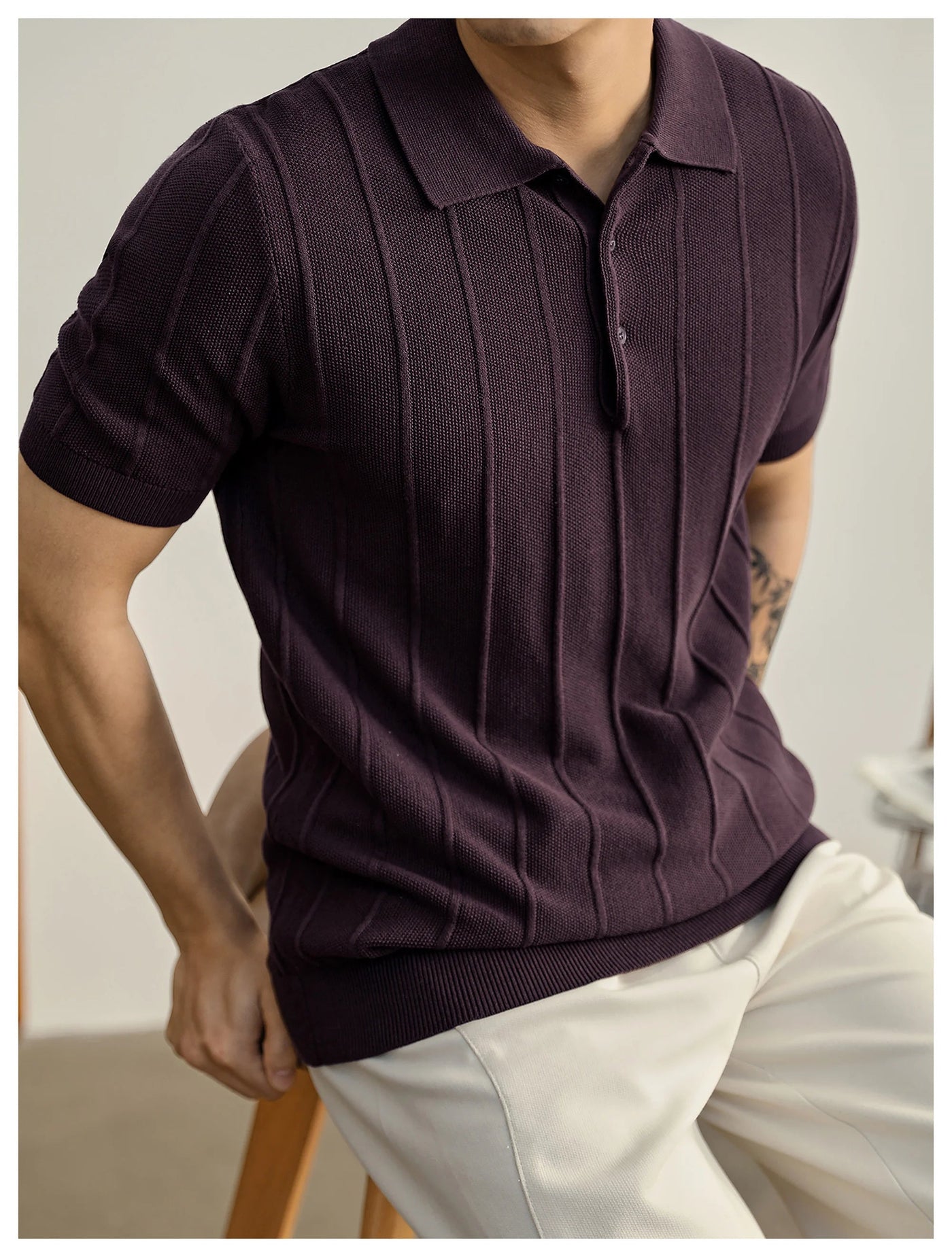 Riviera Textured Knit Polo Shirt