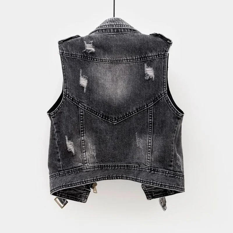 Detour Distresed Denim Vest