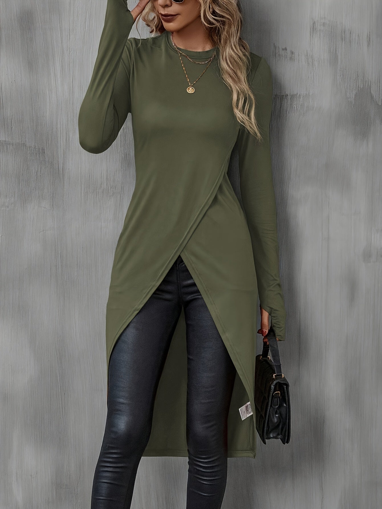 Allure Long-Sleeve Wrap Tunic