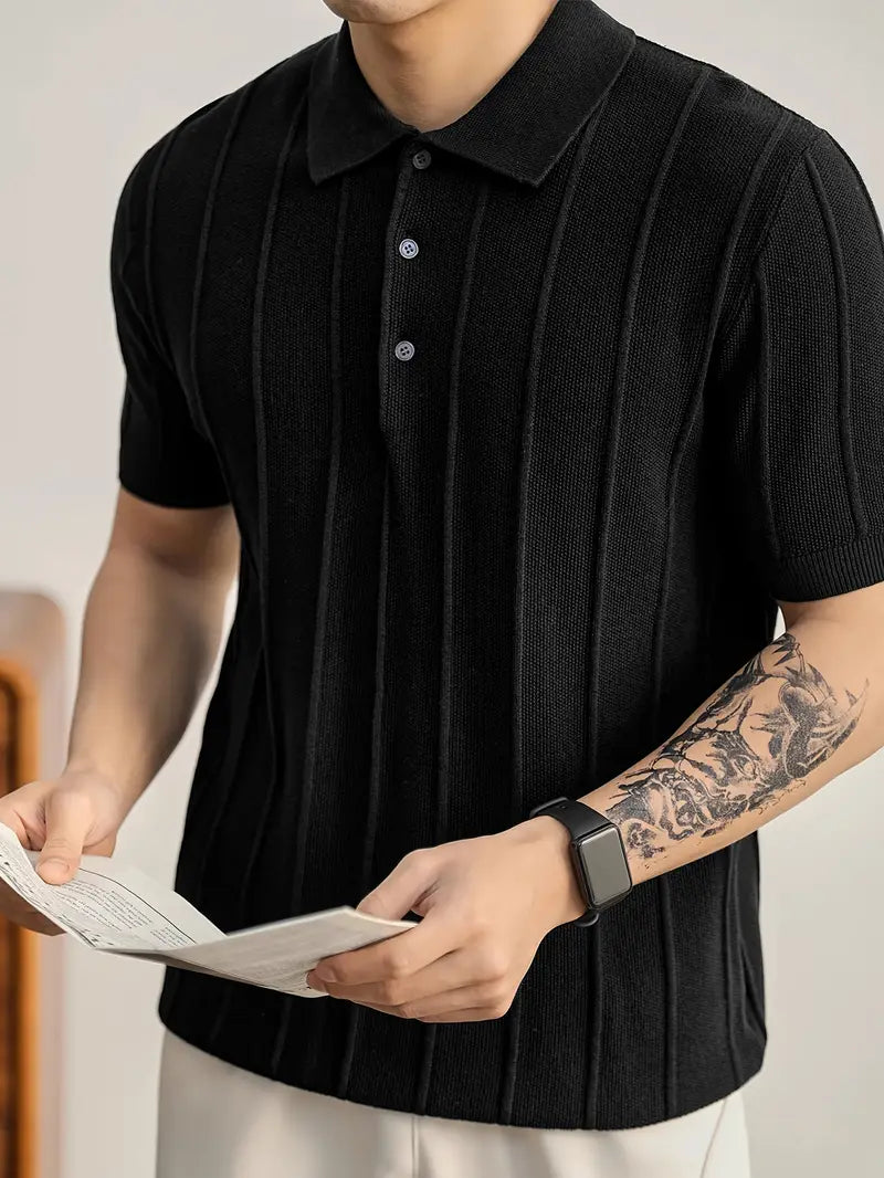 Riviera Textured Knit Polo Shirt