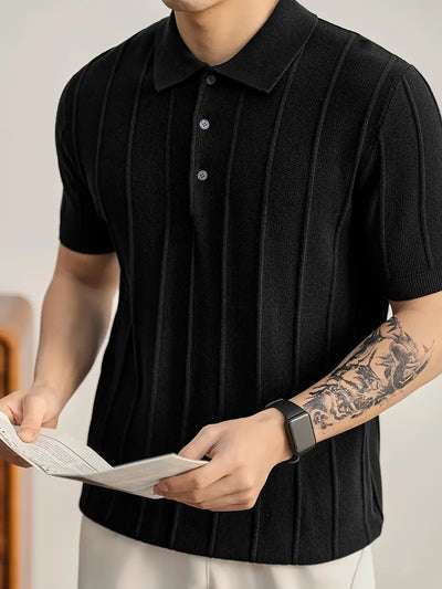 Riviera Textured Knit Polo Shirt