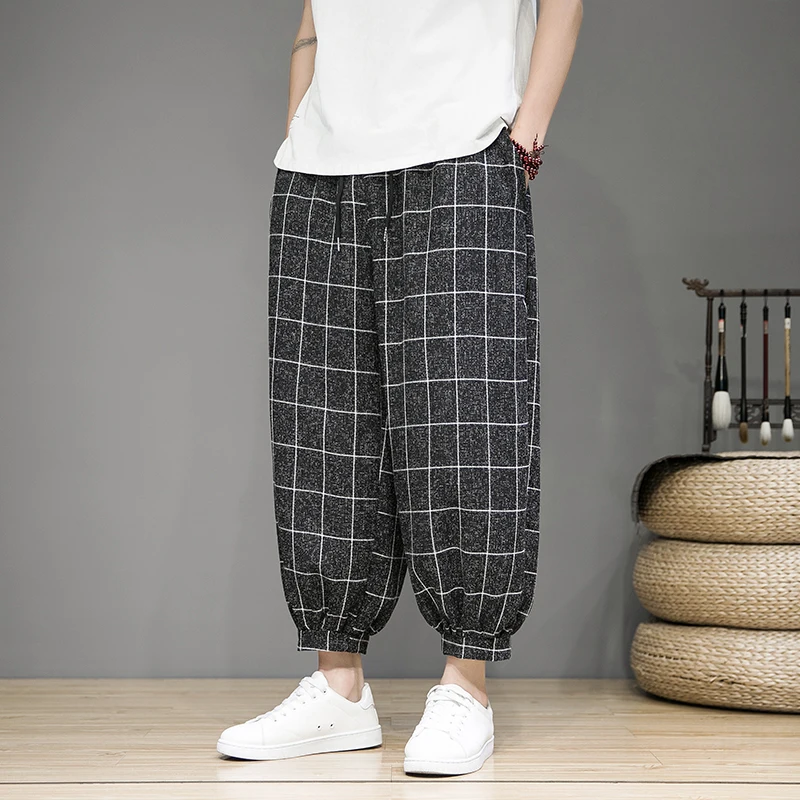 Gridline Linen Trouser