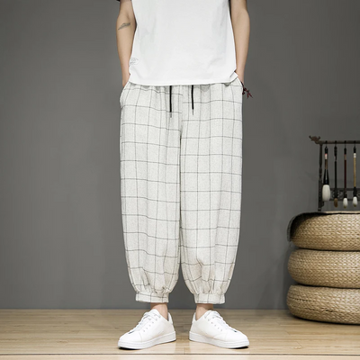 Gridline Linen Trouser