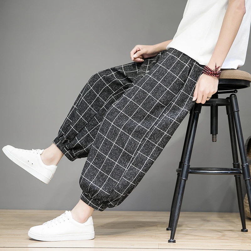 Gridline Linen Trouser