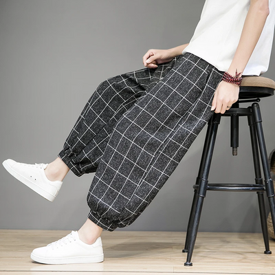 Gridline Linen Trouser