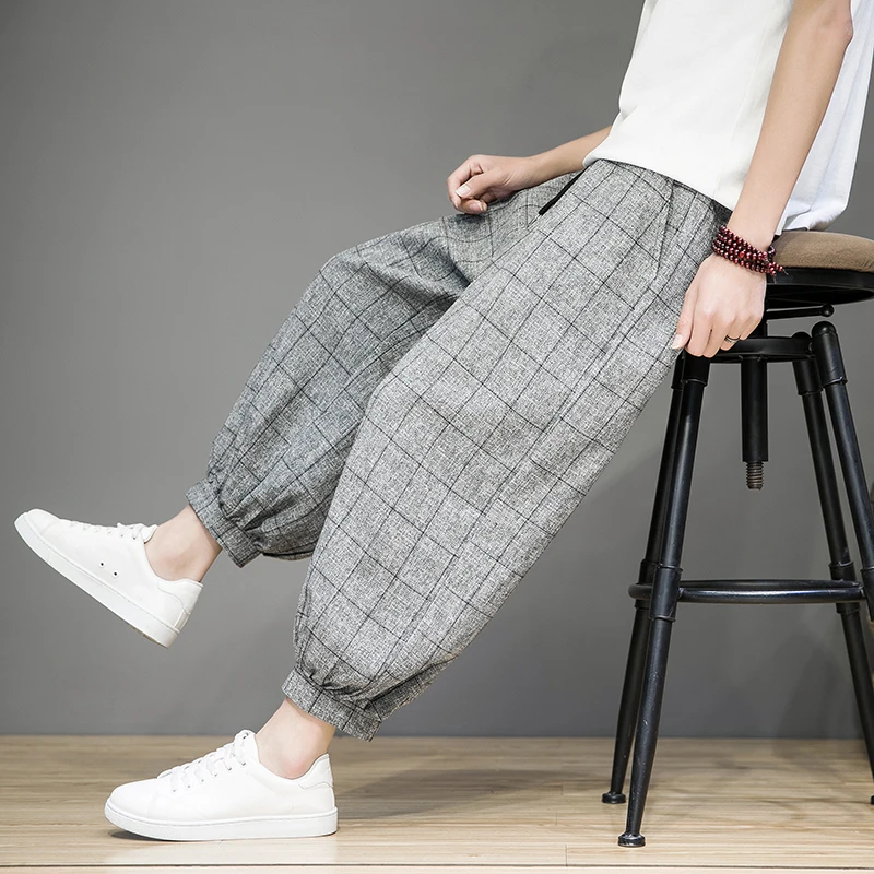 Gridline Linen Trouser