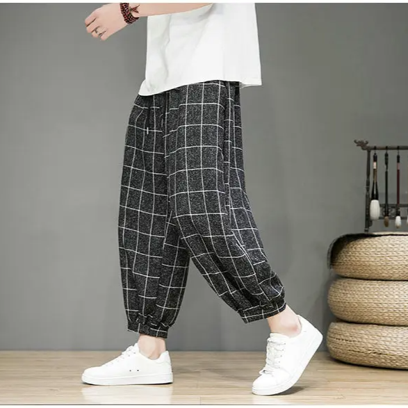 Gridline Linen Trouser