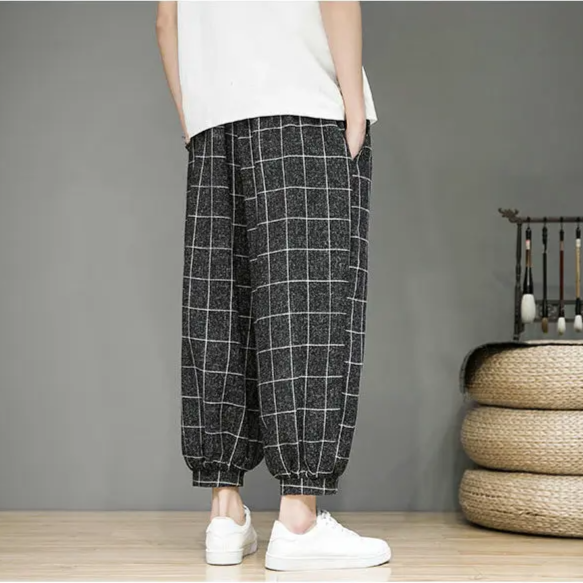 Gridline Linen Trouser
