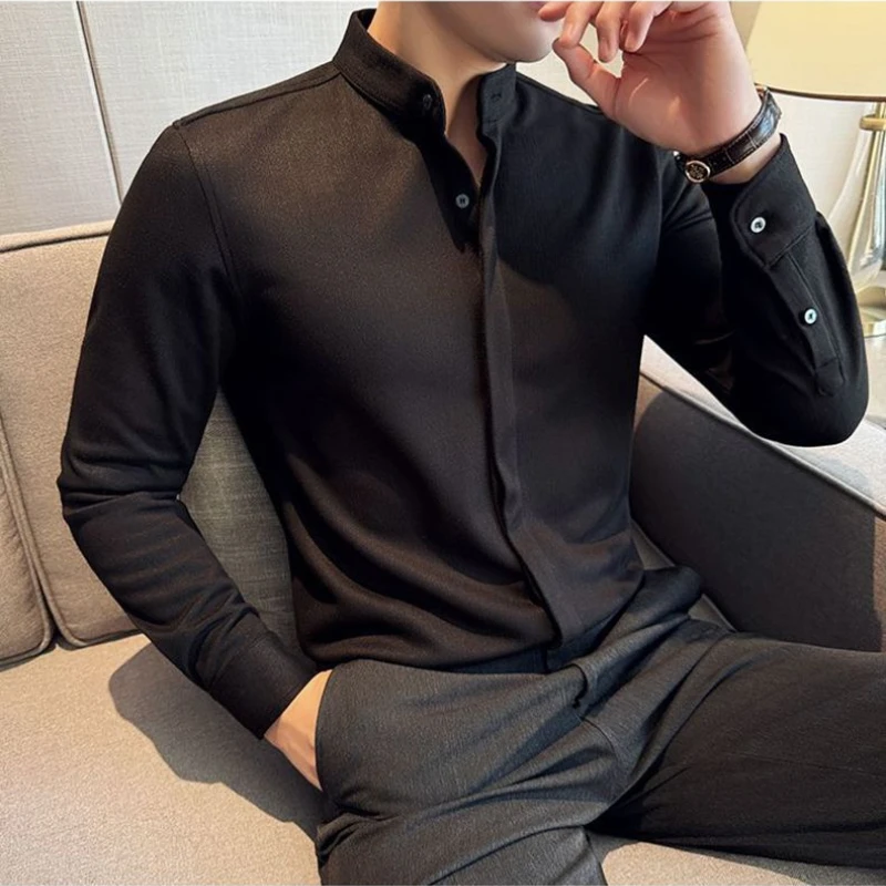 Mandarin Button-Up Shirt