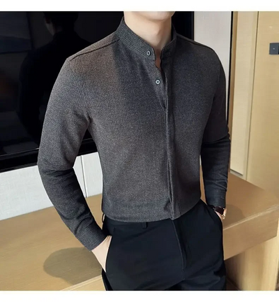 Mandarin Button-Up Shirt