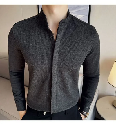 Mandarin Button-Up Shirt