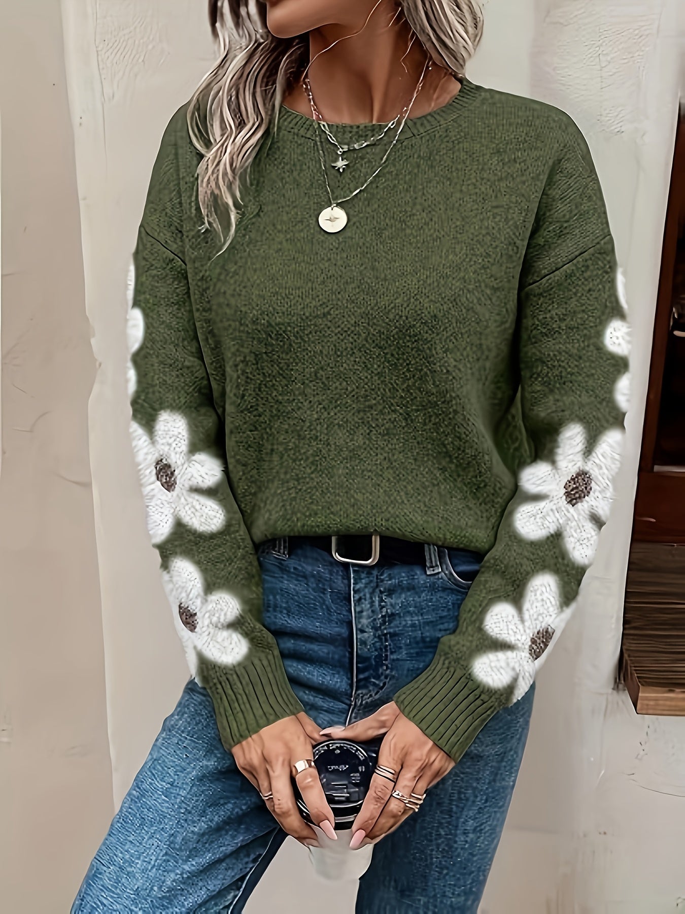 Daisy Drop Knit Sweater